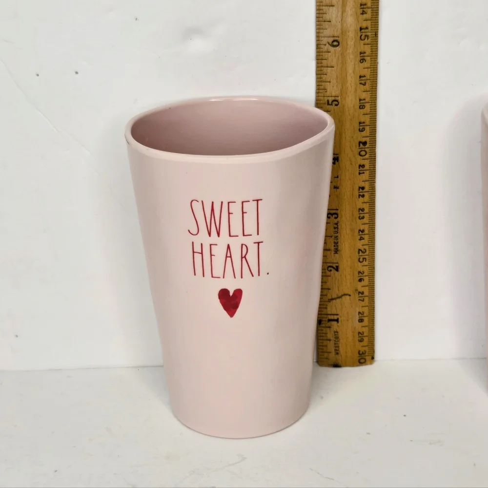 Rae Dunn Pink Sweetheart Melamine Valentine's Day Drinking Cups Set Of 4‎ NWT